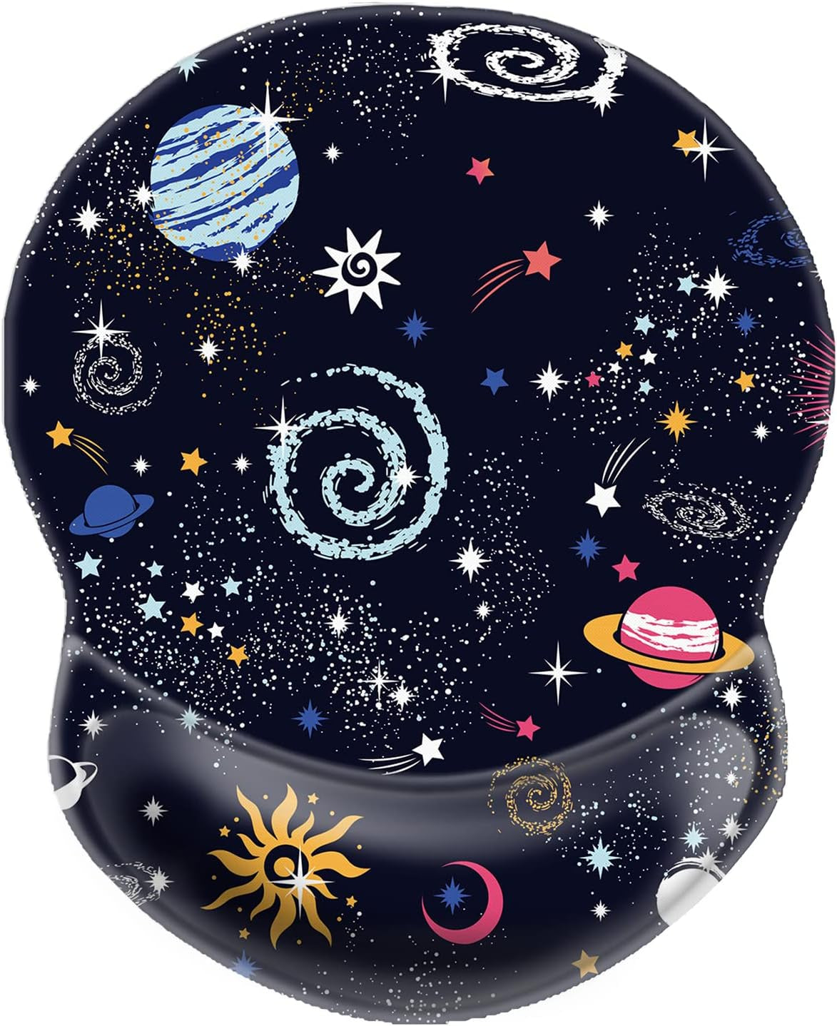 Boutilon Non-Slip Ergonomic Mouse Pad with Gel Wrist Rest Support, Gaming Mouse Pad 8.7 X 7.5 Inches Pad for Computer, Laptop, Home, Office (Polka Dots-Wrist)