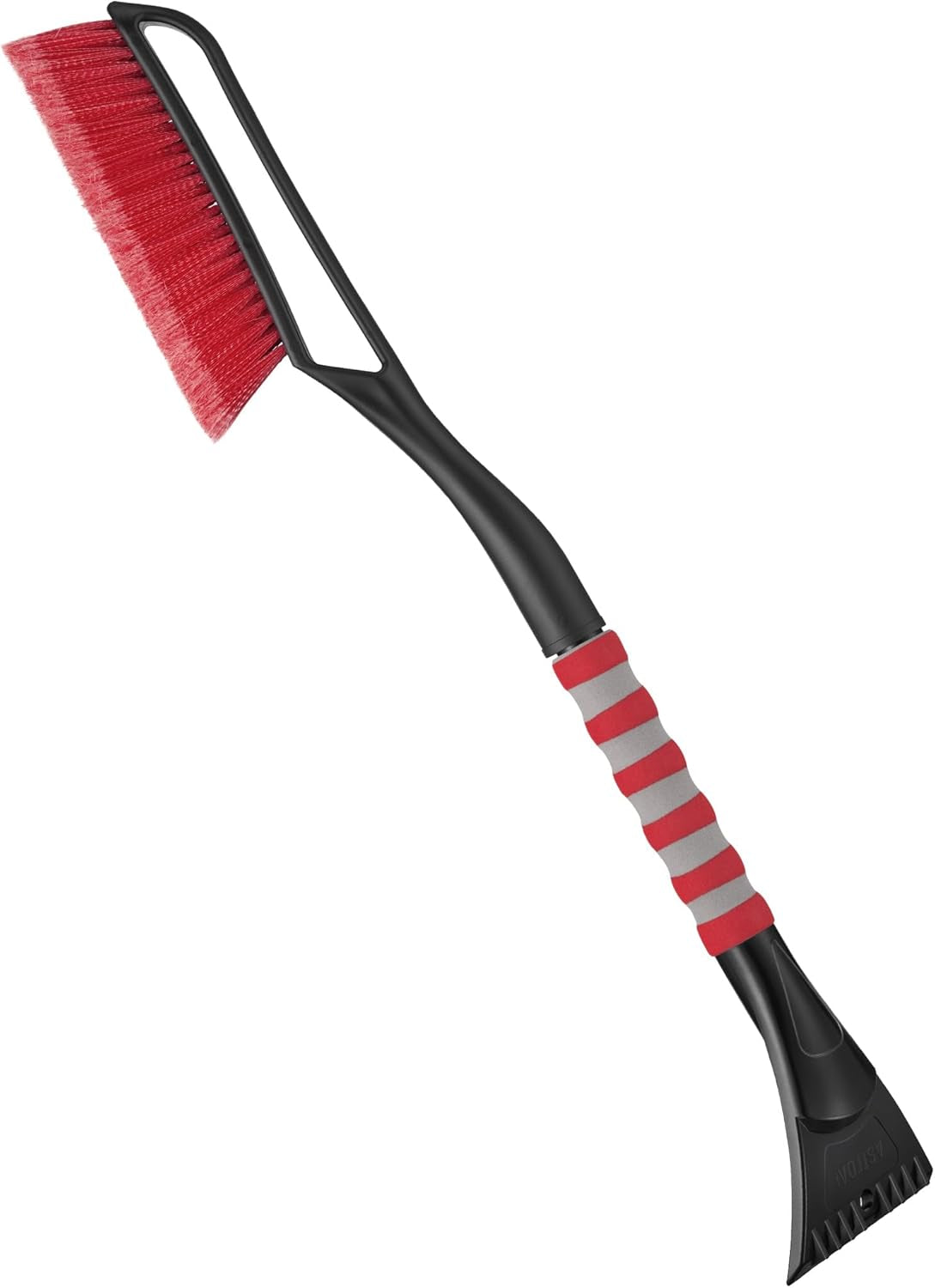 Astroai 27" Snow Brush and Ice Scrapers for Car Windshield, Detachable Snow Scrapers with Ergonomic Foam Grip for Cars, Trucks, Suvs (Heavy Duty ABS, PVC Brush, Orange)