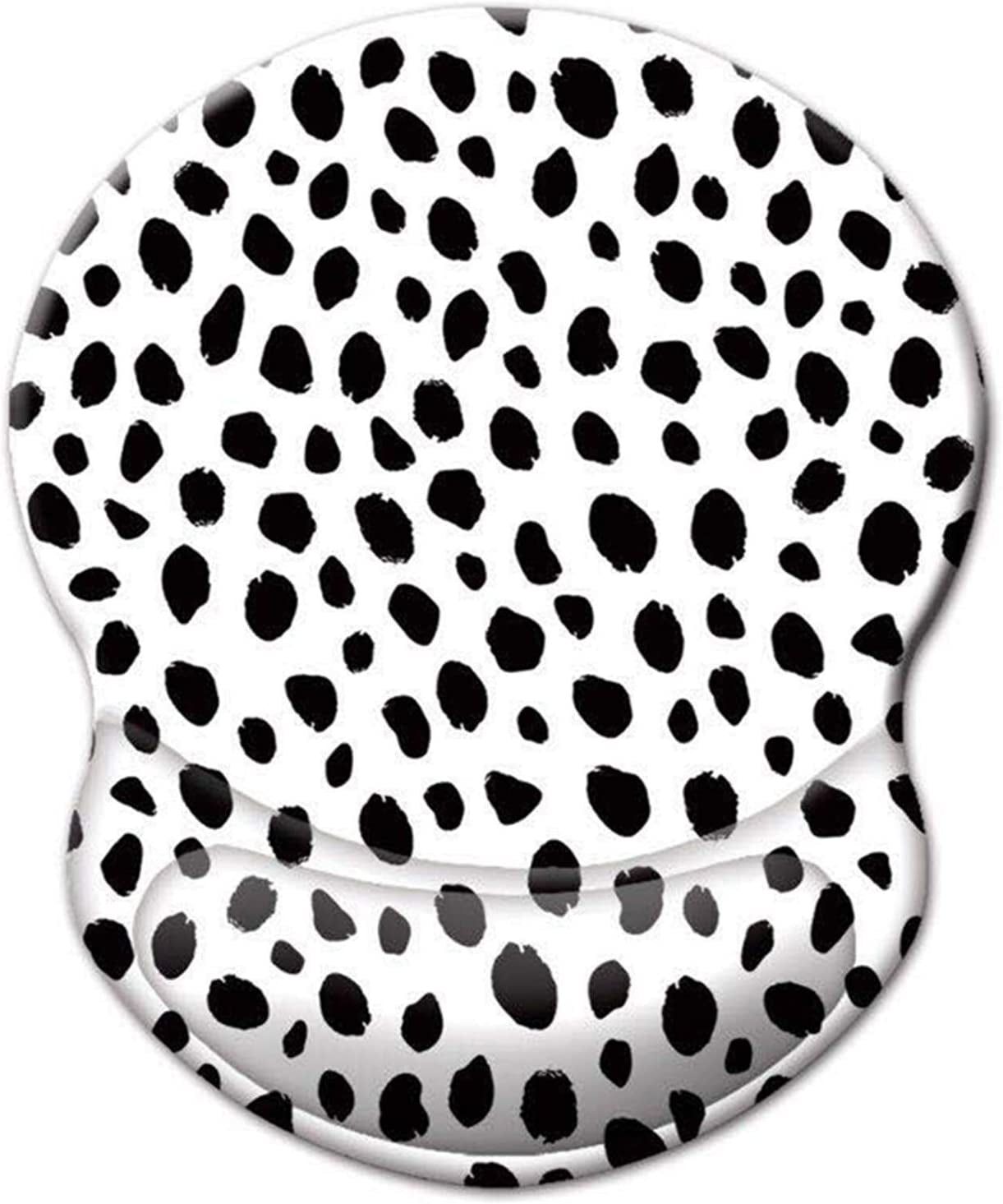 Boutilon Non-Slip Ergonomic Mouse Pad with Gel Wrist Rest Support, Gaming Mouse Pad 8.7 X 7.5 Inches Pad for Computer, Laptop, Home, Office (Polka Dots-Wrist)
