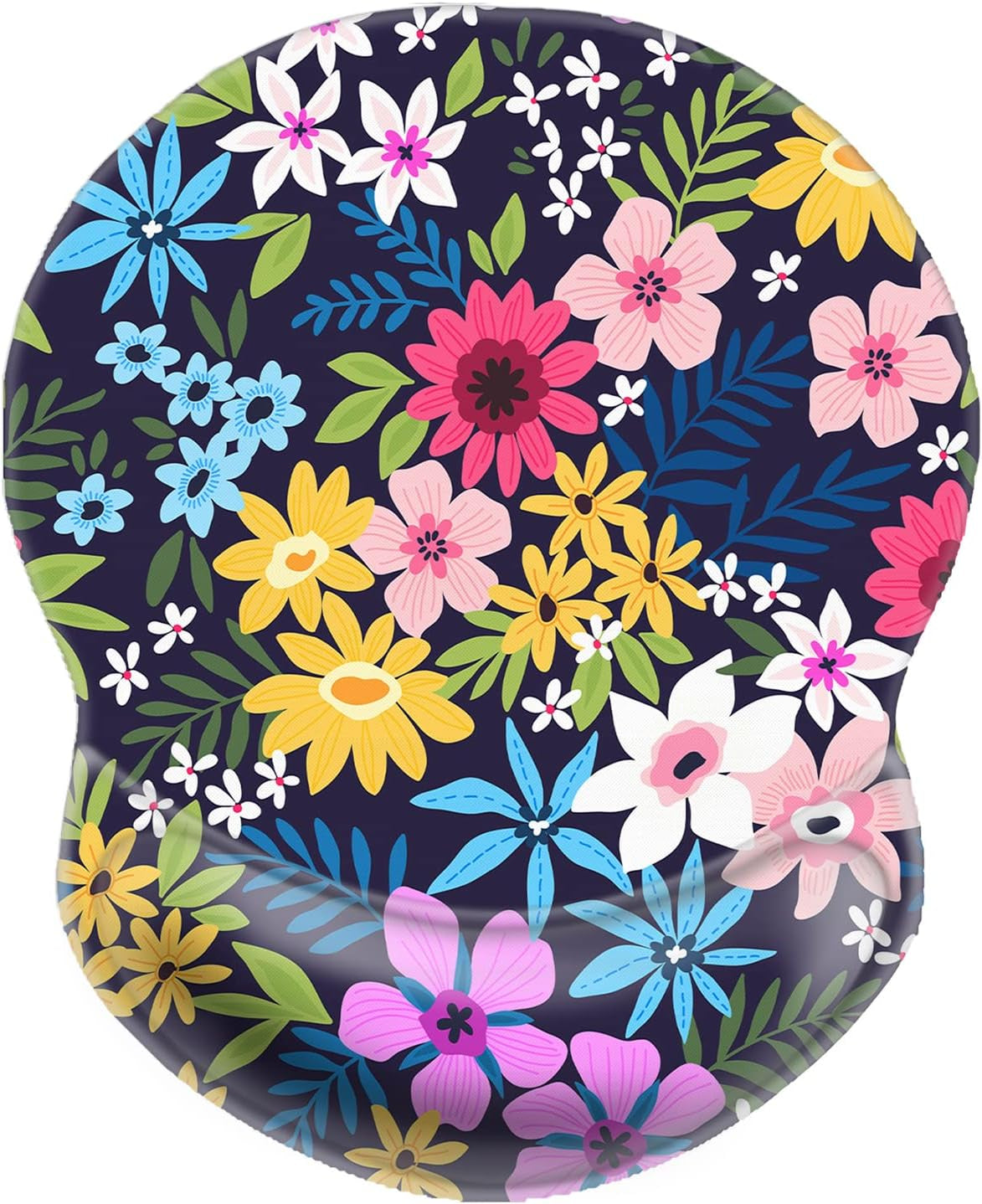Boutilon Non-Slip Ergonomic Mouse Pad with Gel Wrist Rest Support, Gaming Mouse Pad 8.7 X 7.5 Inches Pad for Computer, Laptop, Home, Office (Polka Dots-Wrist)