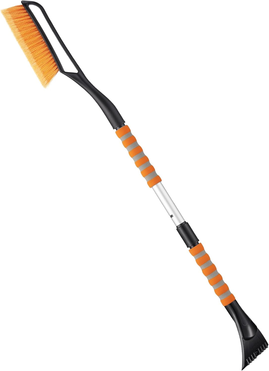 Astroai 27" Snow Brush and Ice Scrapers for Car Windshield, Detachable Snow Scrapers with Ergonomic Foam Grip for Cars, Trucks, Suvs (Heavy Duty ABS, PVC Brush, Orange)