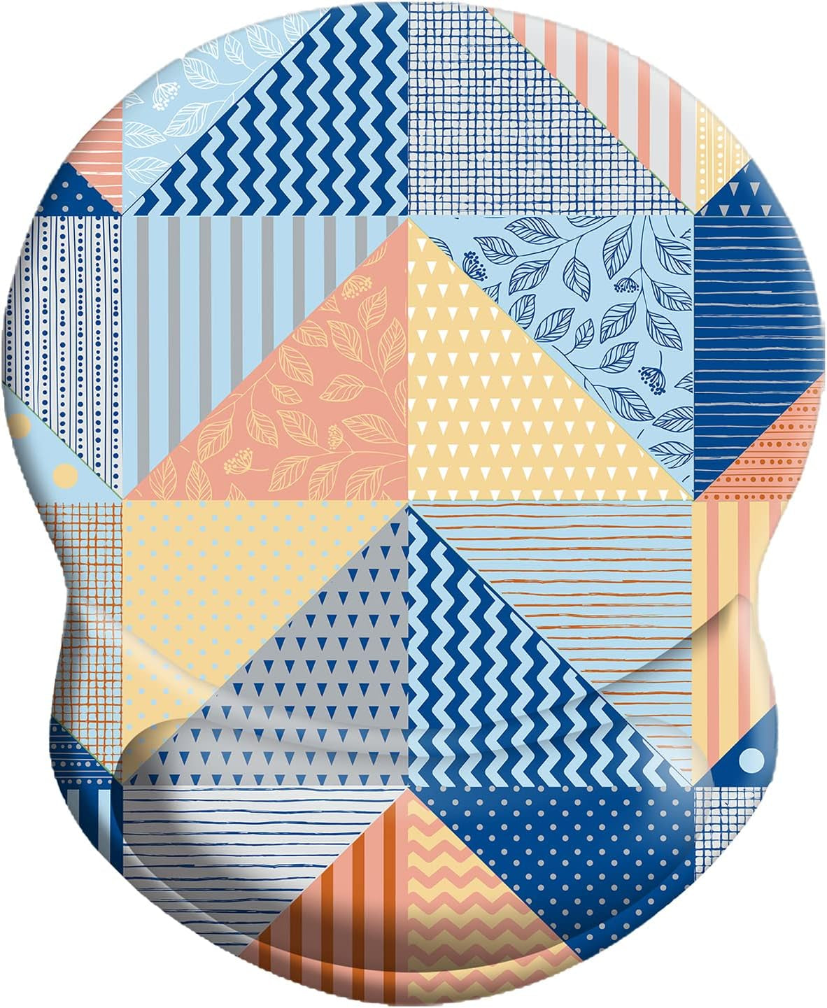 Boutilon Non-Slip Ergonomic Mouse Pad with Gel Wrist Rest Support, Gaming Mouse Pad 8.7 X 7.5 Inches Pad for Computer, Laptop, Home, Office (Polka Dots-Wrist)