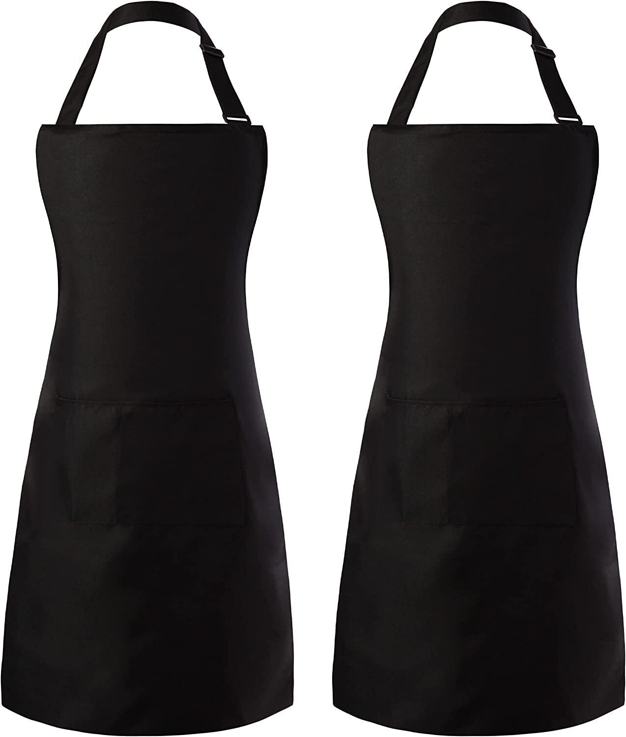 2 Pack Mandiles Contra El Agua Delantal Para Cocina Mujer Hombre Multiuso Negro
