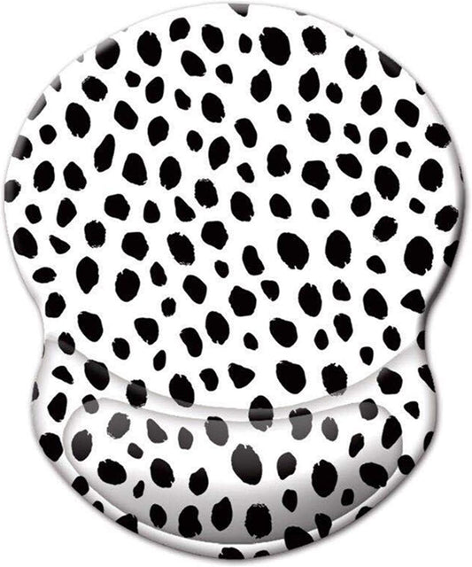 Boutilon Non-Slip Ergonomic Mouse Pad with Gel Wrist Rest Support, Gaming Mouse Pad 8.7 X 7.5 Inches Pad for Computer, Laptop, Home, Office (Polka Dots-Wrist)